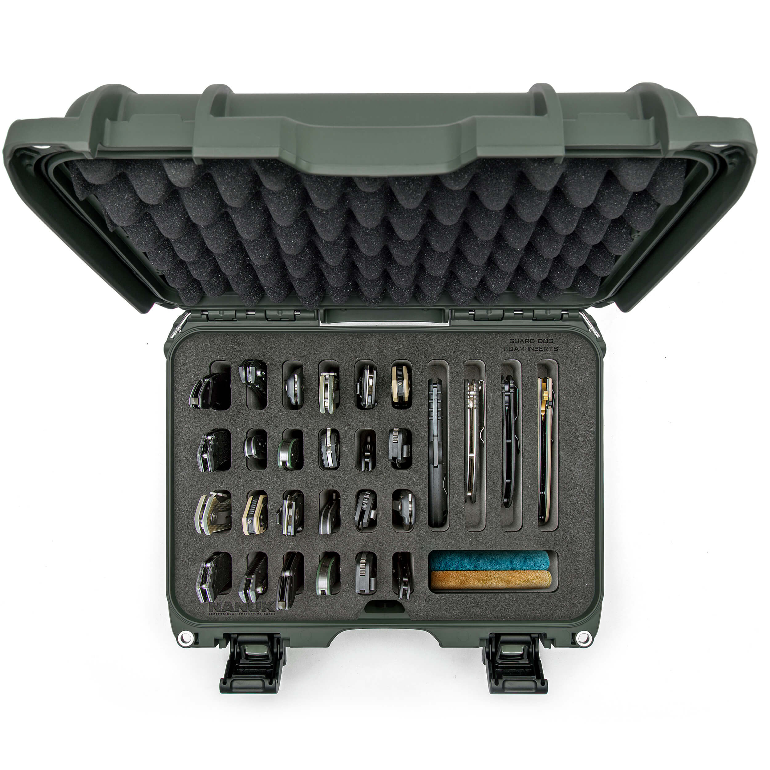 NANUK 915 28-Knives Case Olive top view empty