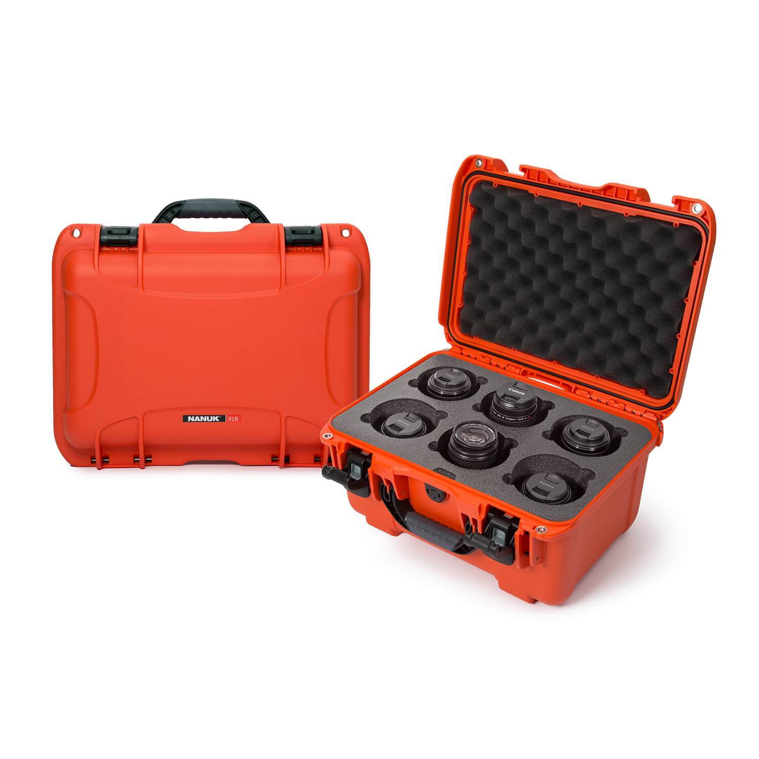 NANUK 918 6-LENS Case-Camera Case-Orange-NANUK