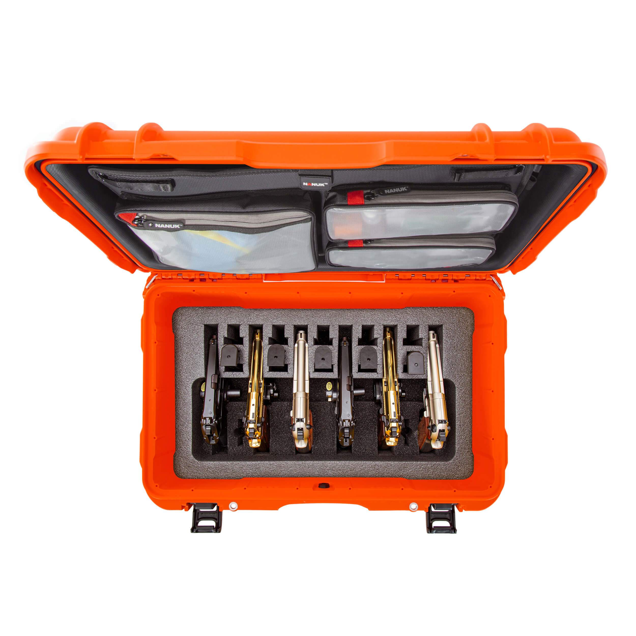 NANUK 938 Mallette pour 6 pistolets avec organisateur de couvercle